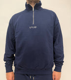 simple. heavy 1/4 zip. french-navy.