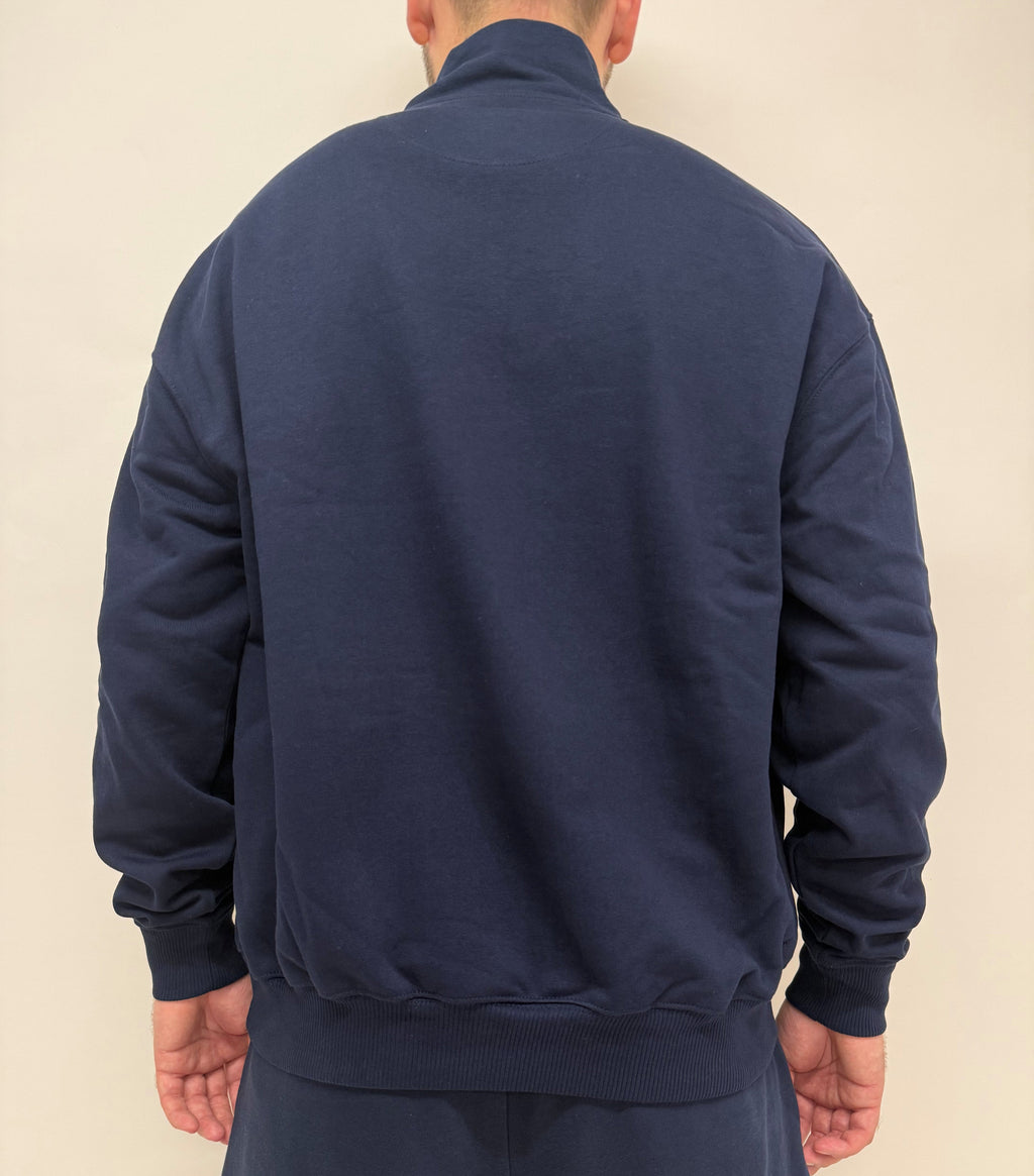 simple. heavy 1/4 zip. french-navy.