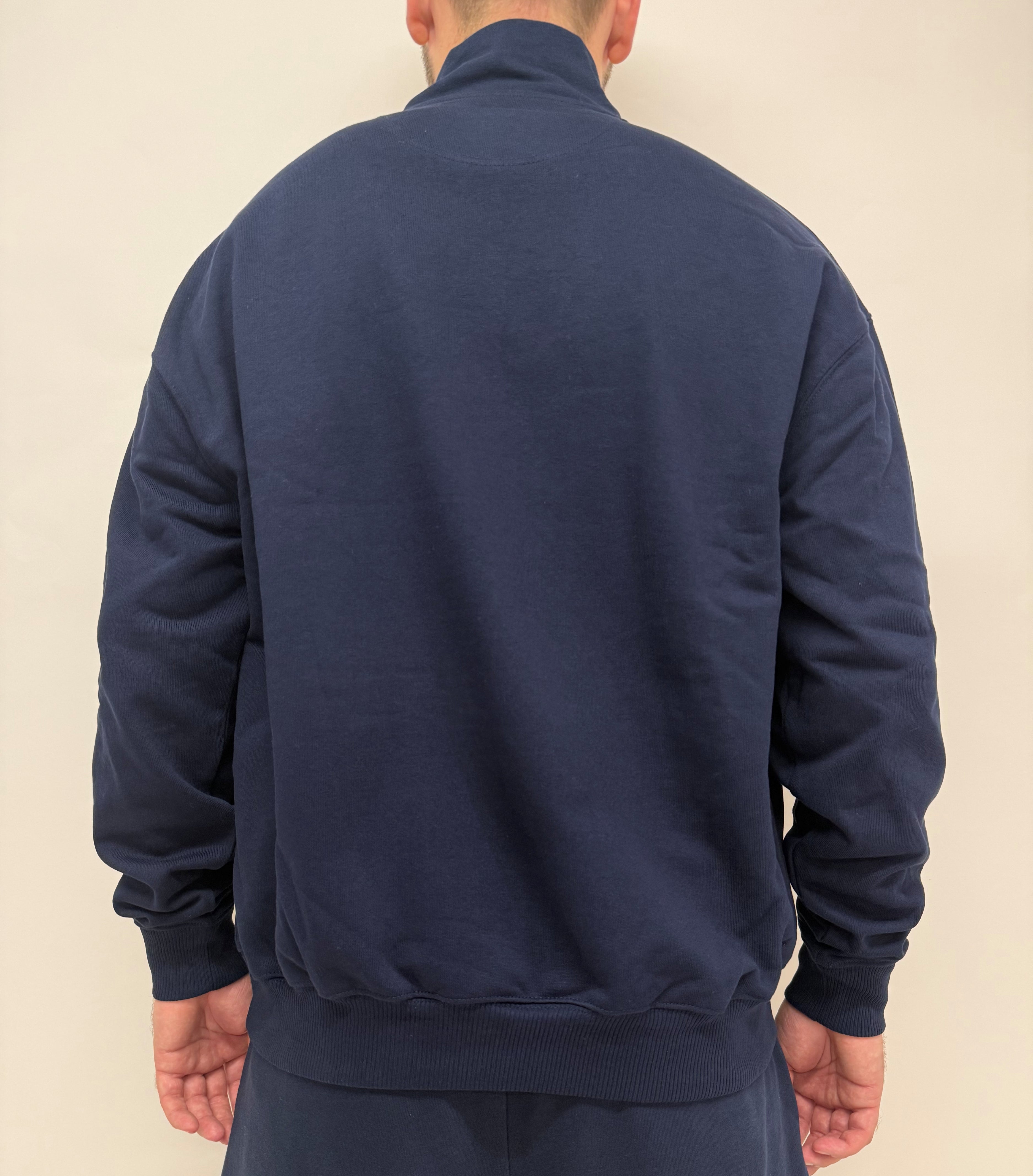 simple. heavy 1/4 zip. french-navy.