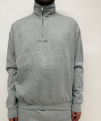 simple. heavy 1/4 zip. heather-grey.
