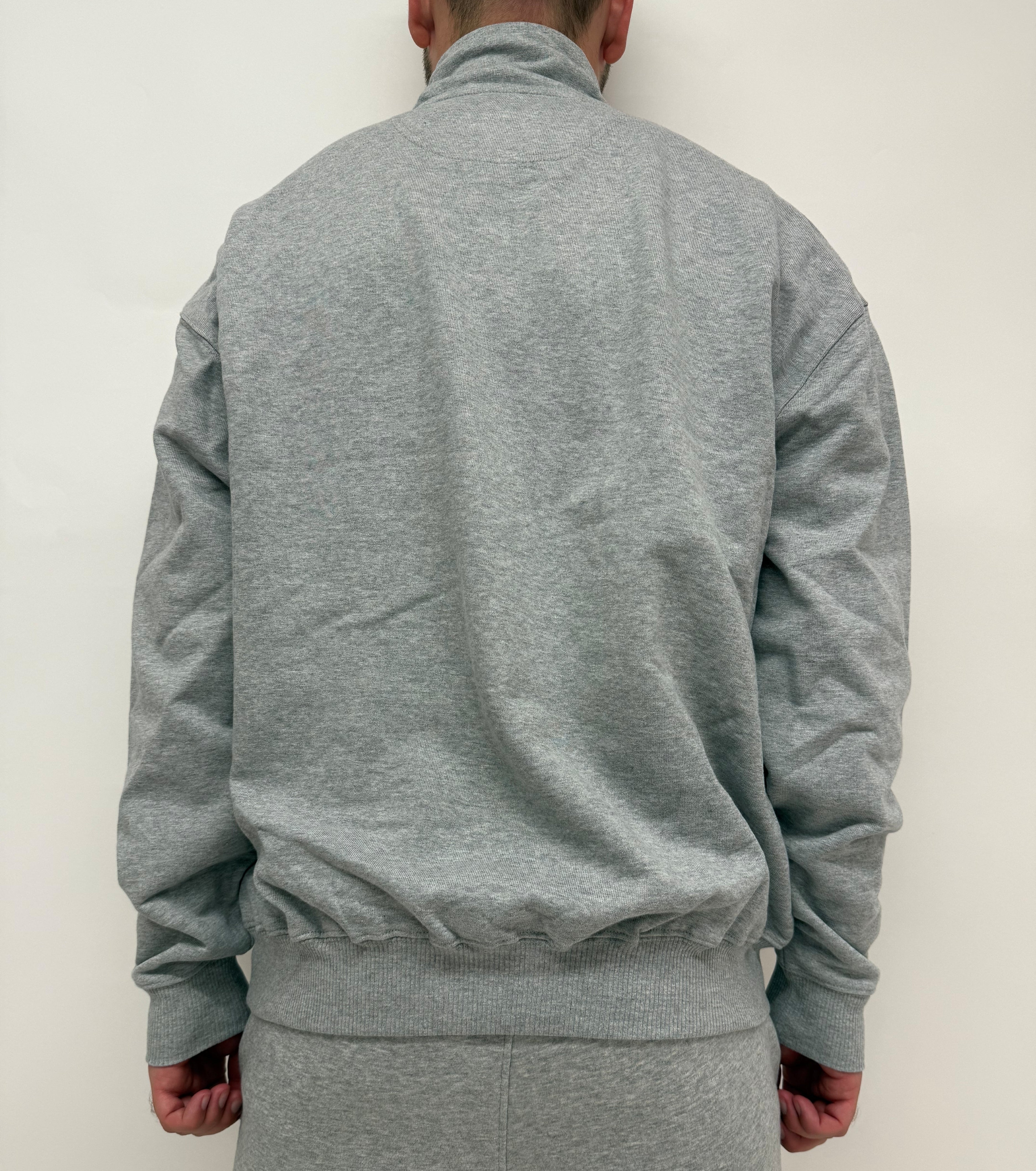 simple. heavy 1/4 zip. heather-grey.