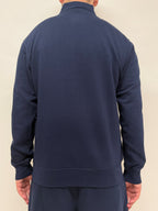 simple. light 1/4 zip. french-navy.