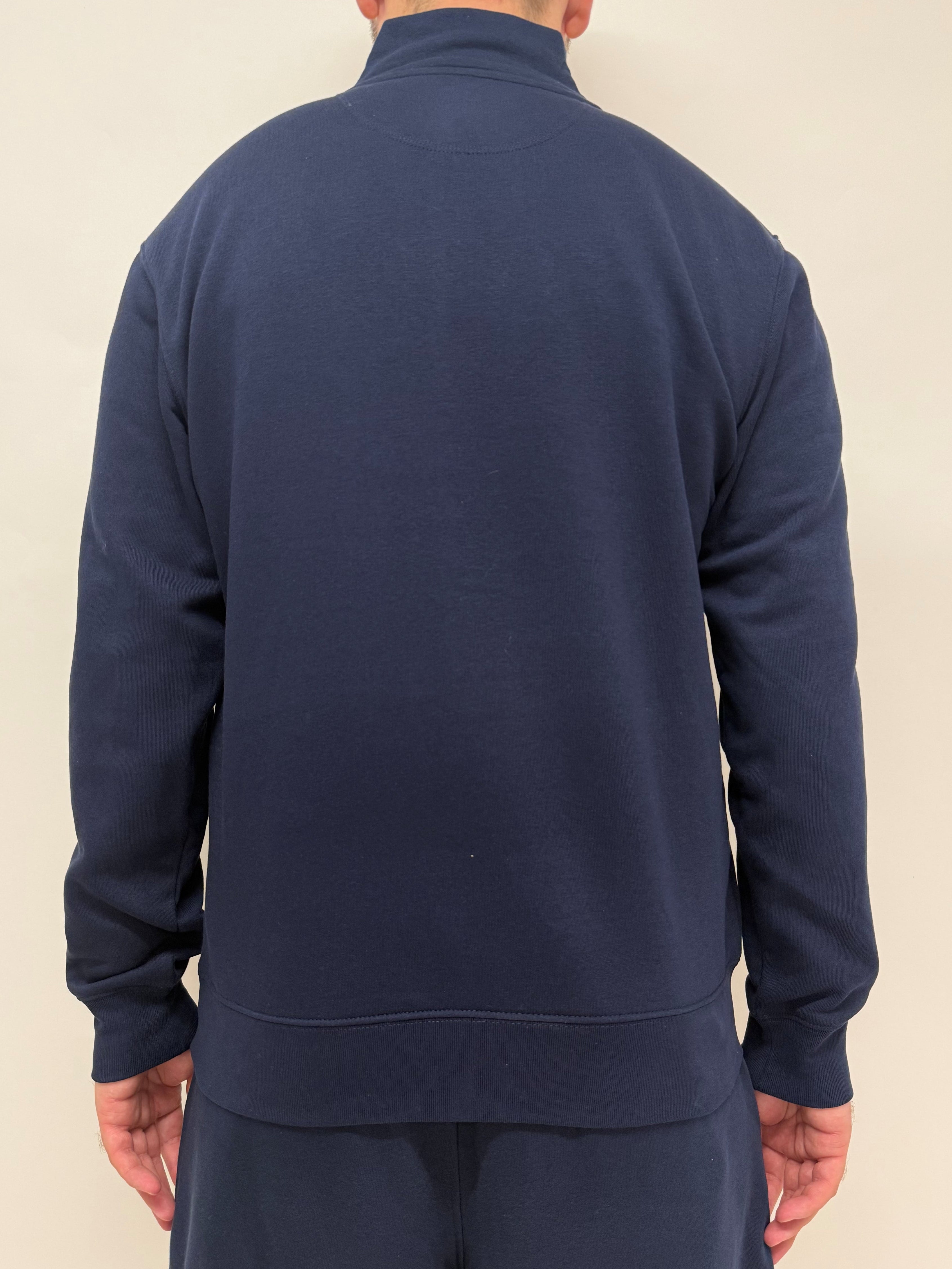 simple. light 1/4 zip. french-navy.