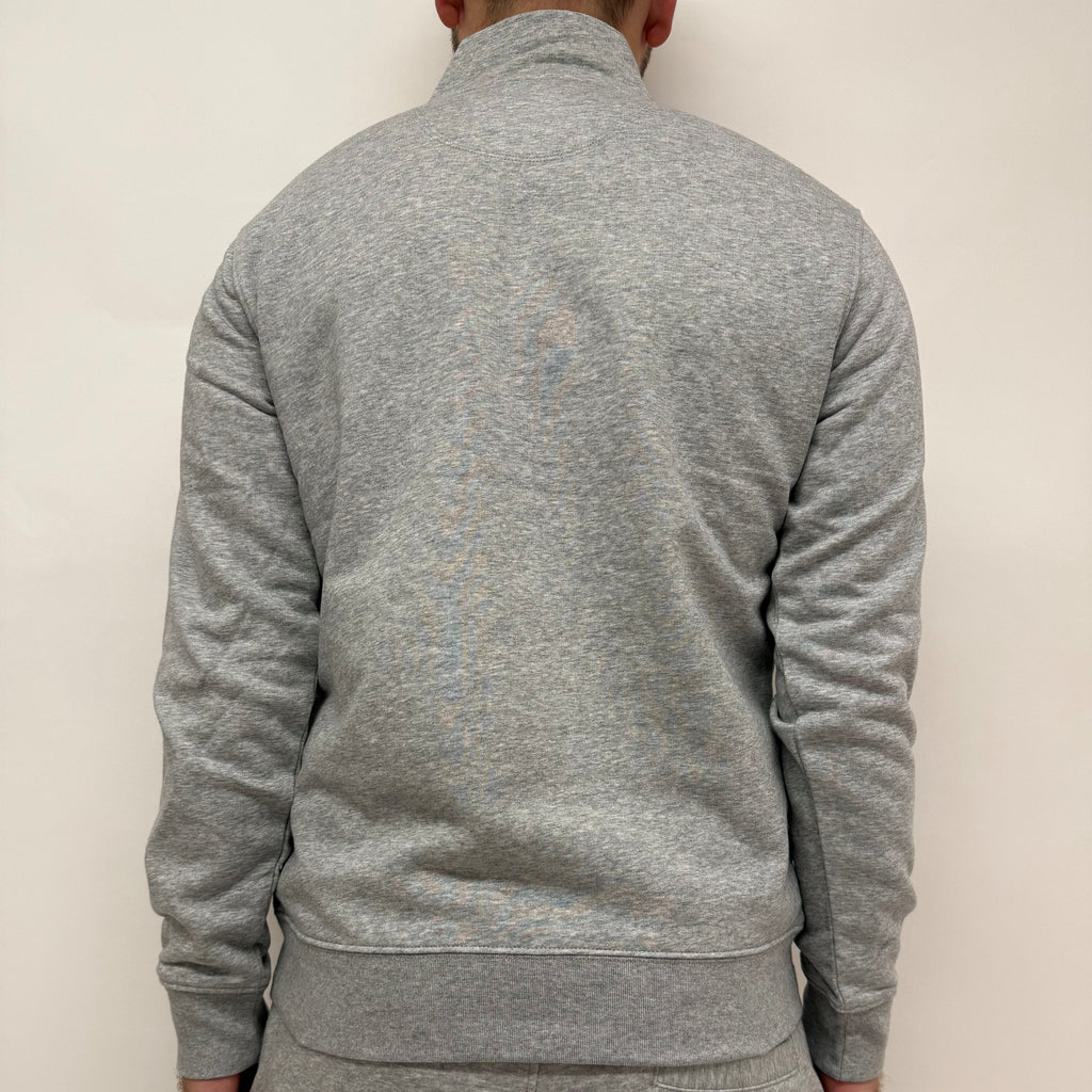 simple. light 1/4 zip. heather-grey.