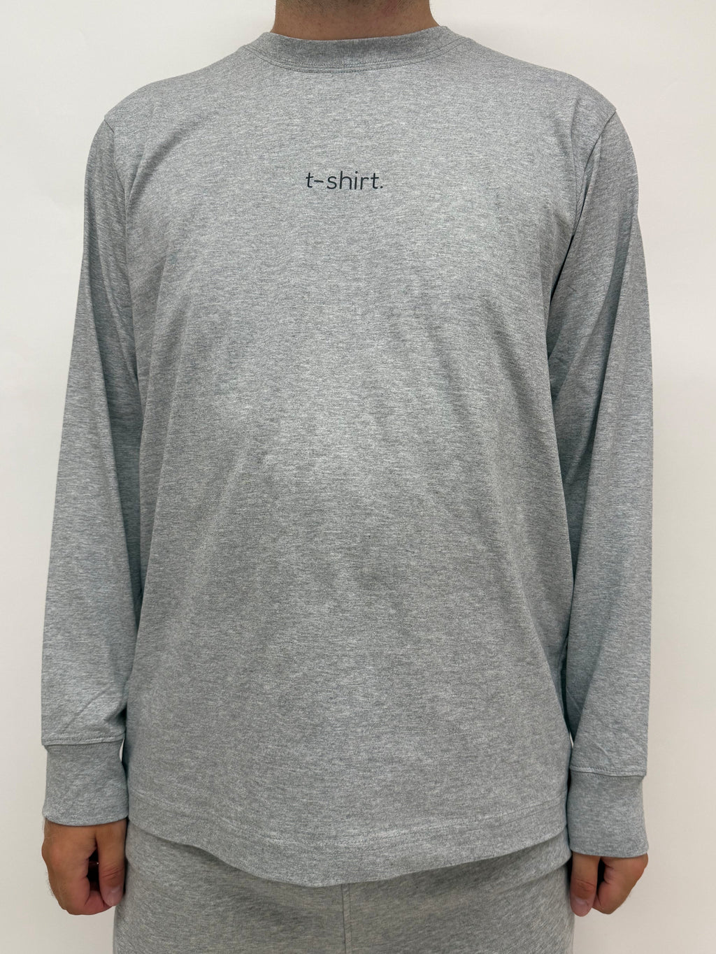 simple. long-sleeved t-shirt. heather-grey.
