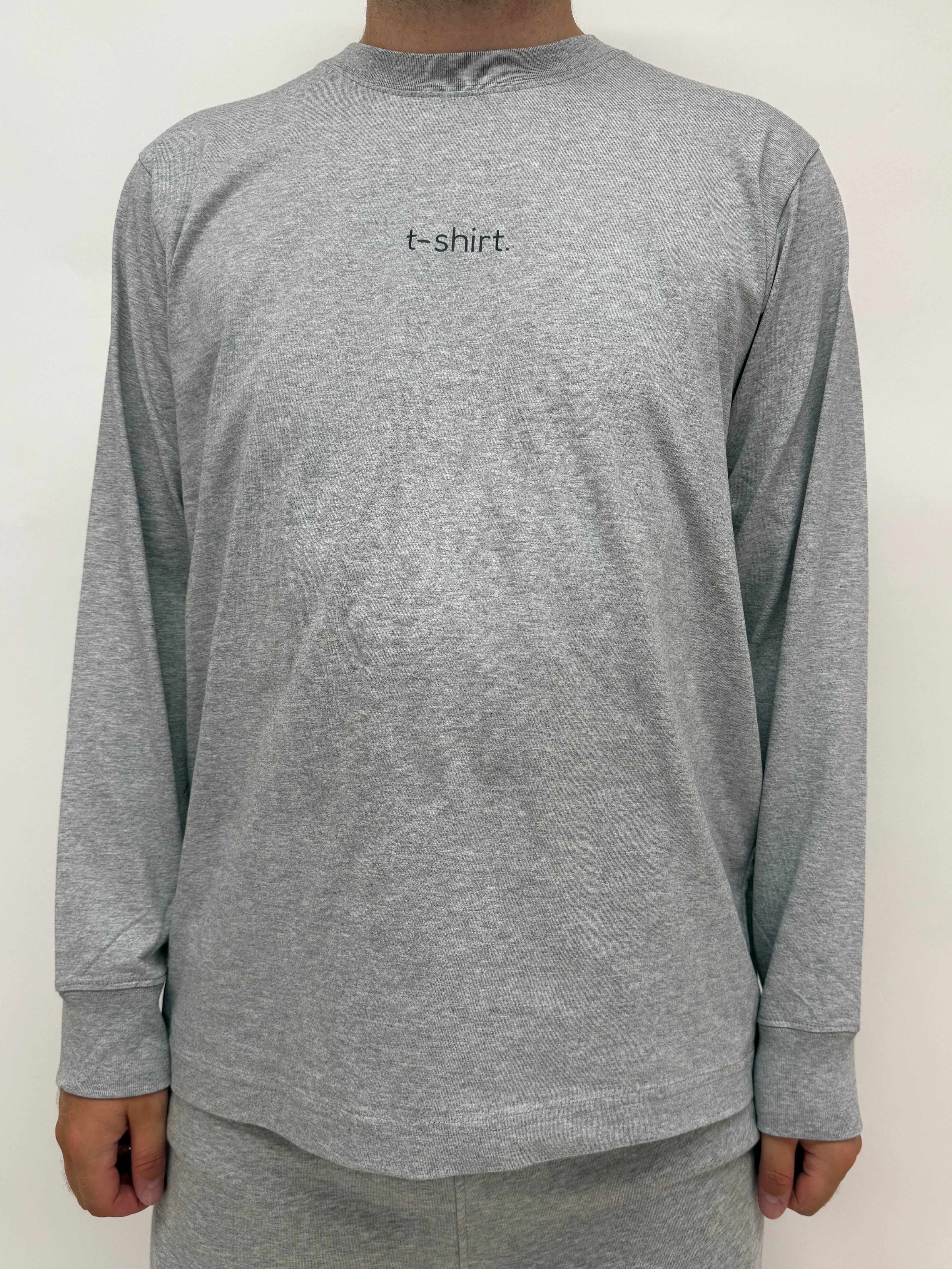 simple. long-sleeved t-shirt. heather-grey.