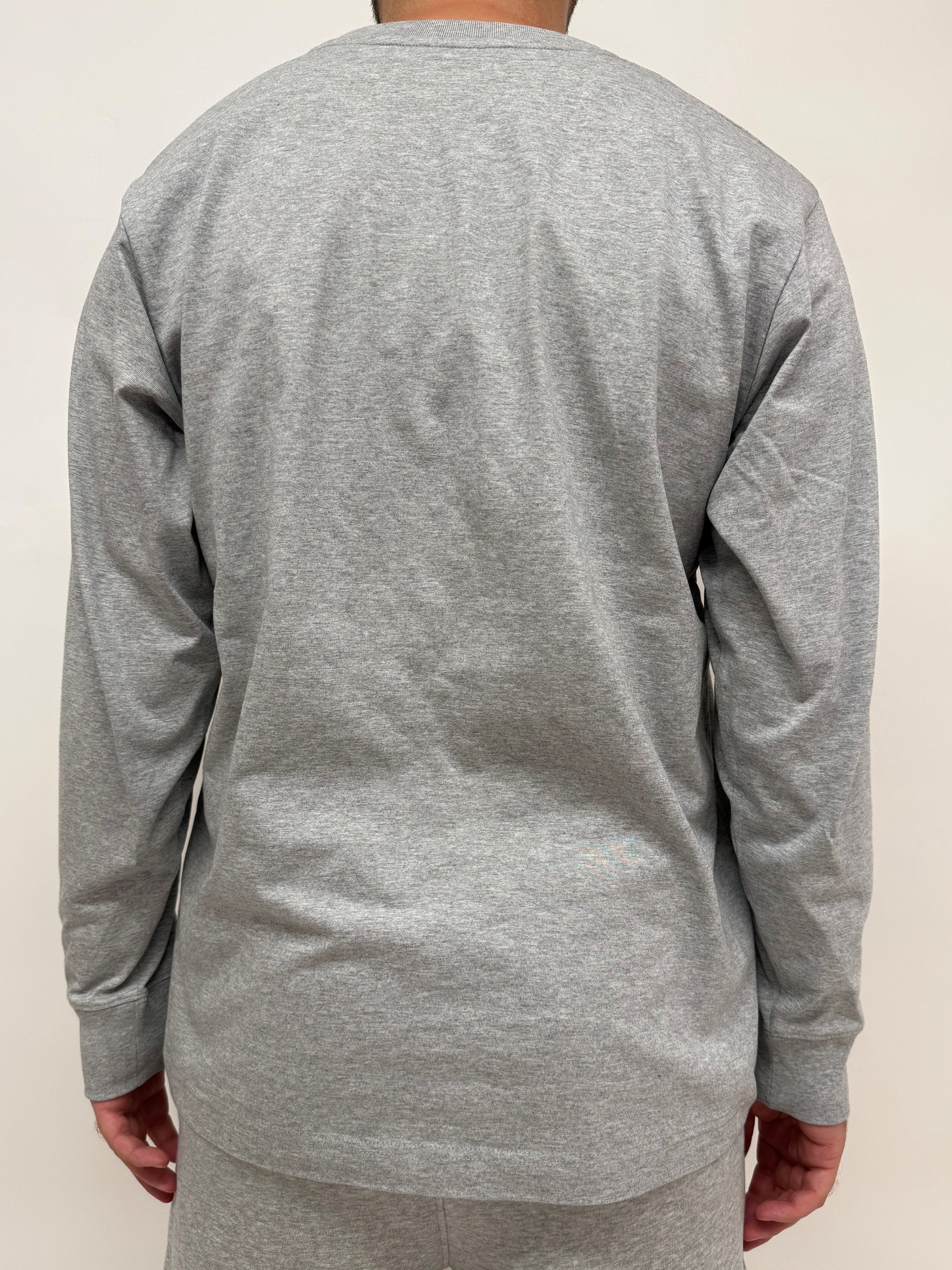 simple. long-sleeved t-shirt. heather-grey.