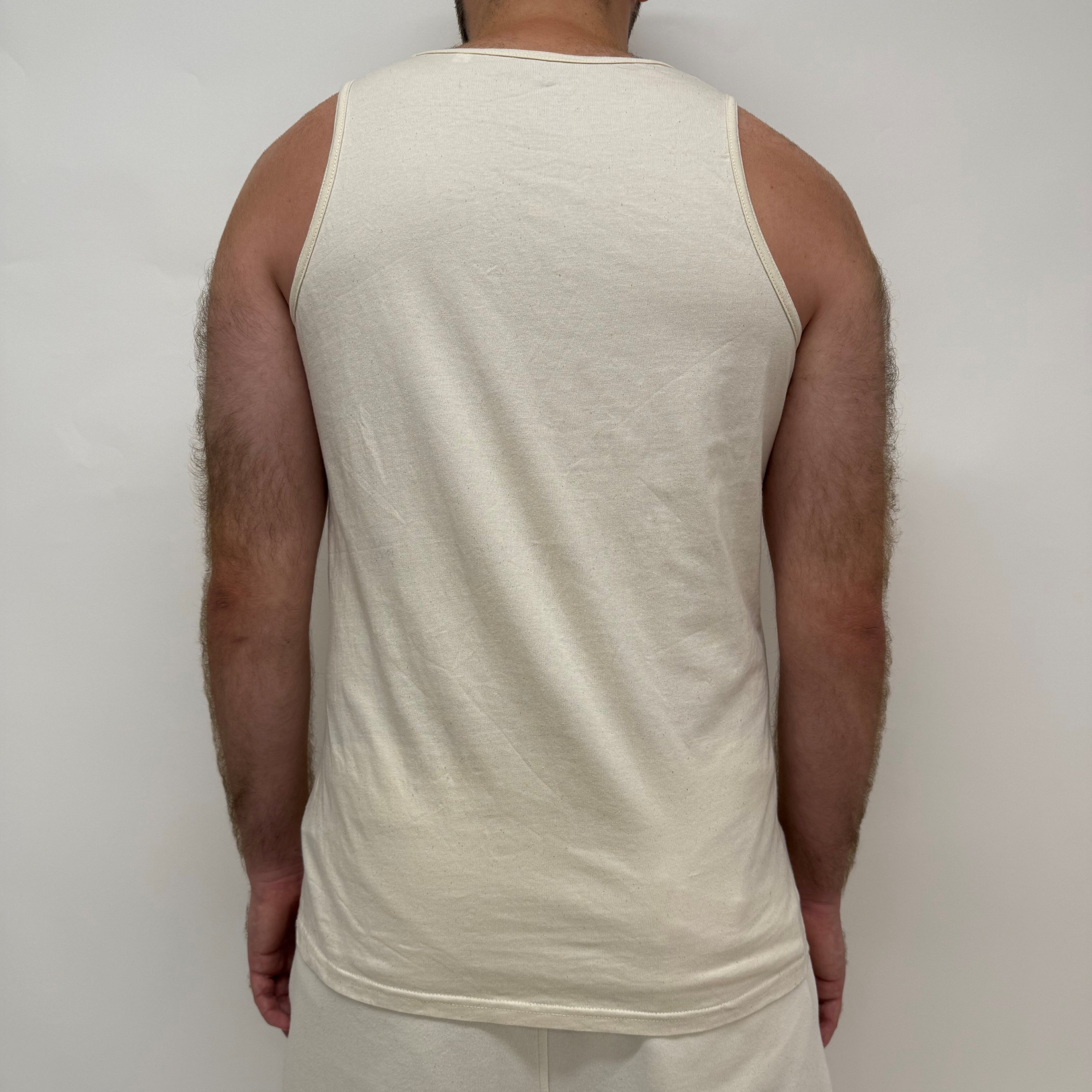 simple. relaxed vest. natural-raw.