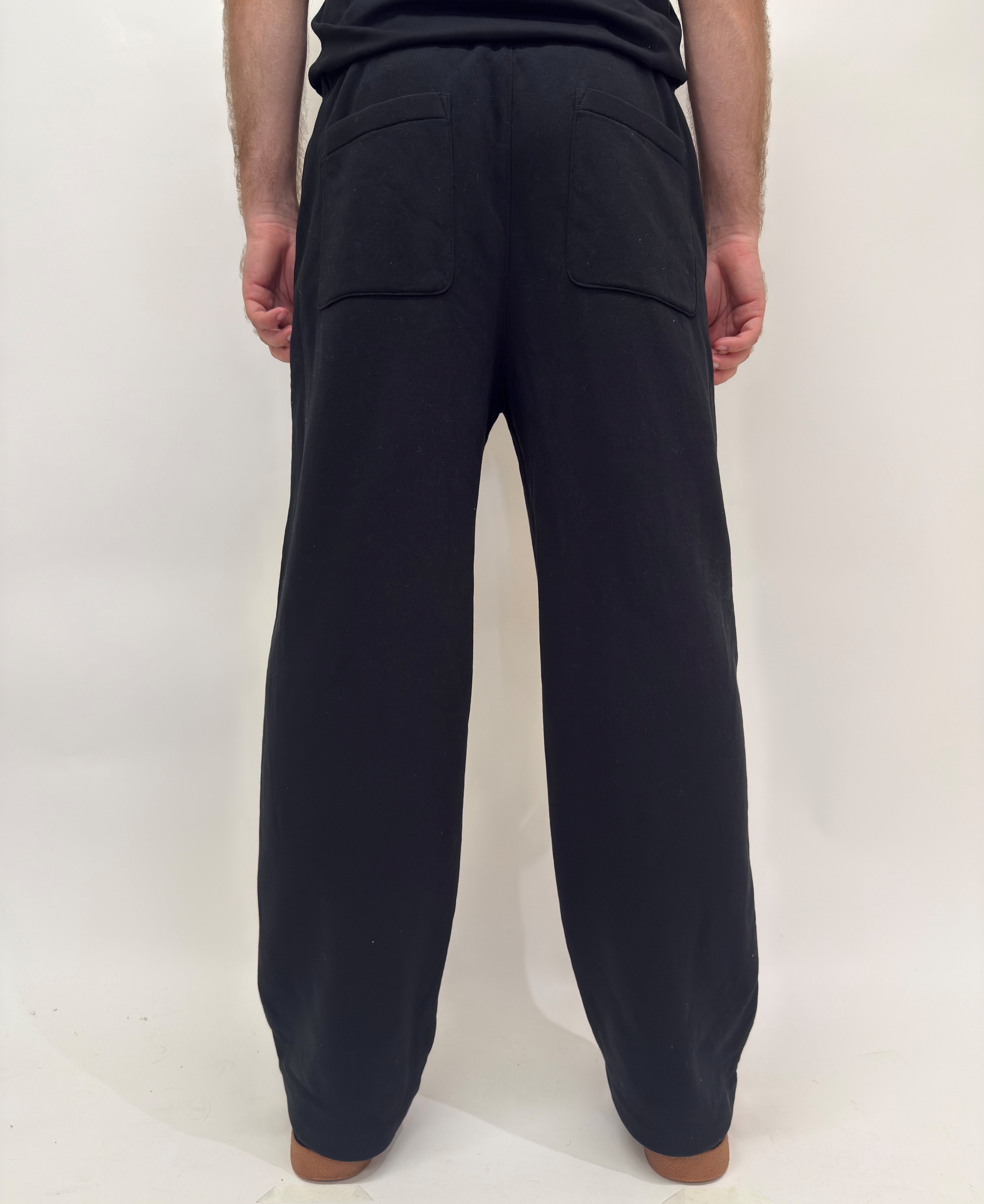 simple. straight leg joggers. black.