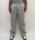 simple. straight leg joggers. heather-grey.