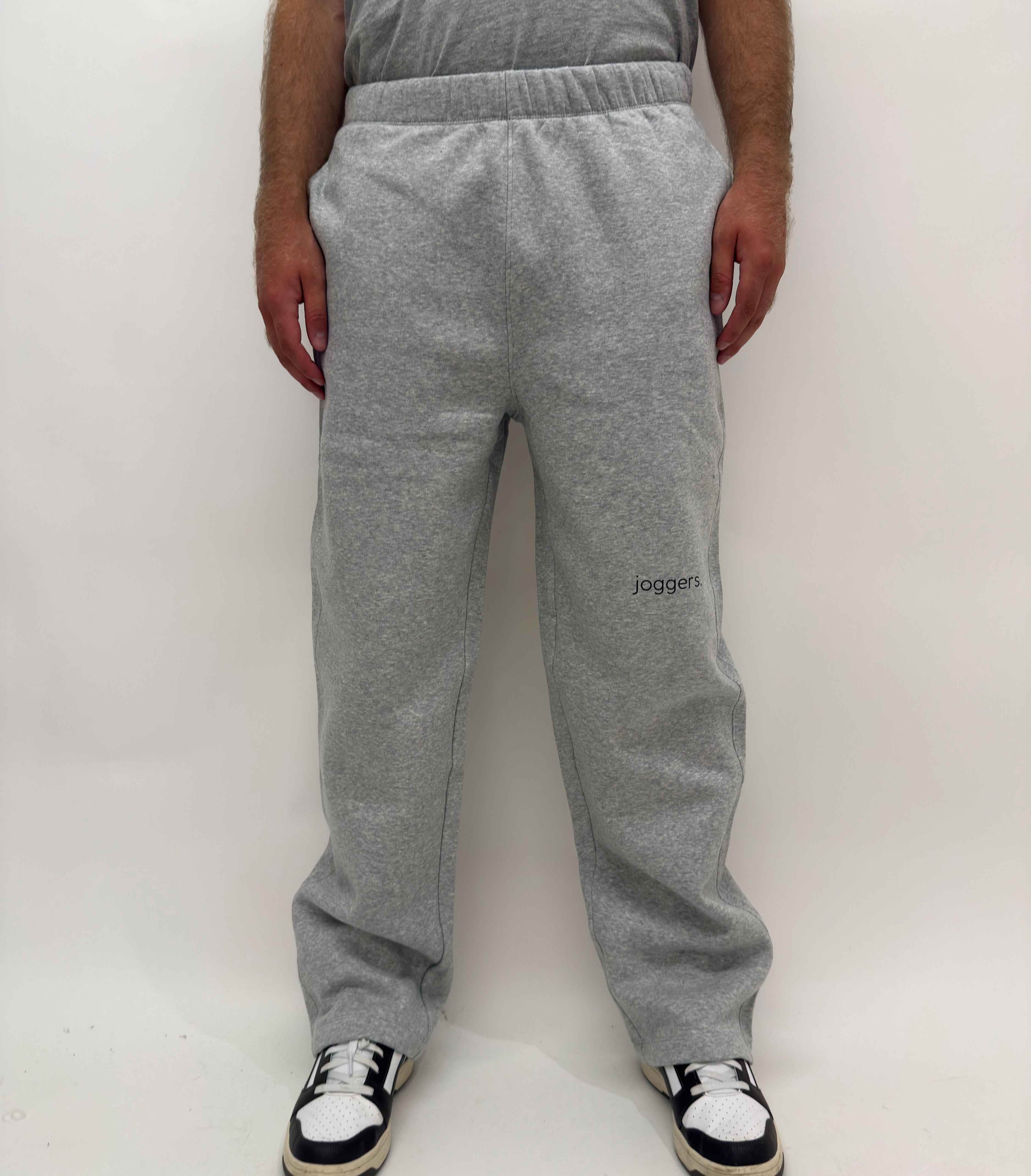 simple. straight leg joggers. heather-grey.