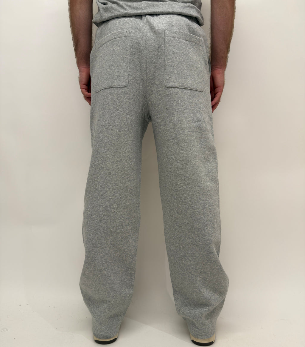 simple. straight leg joggers. heather-grey.