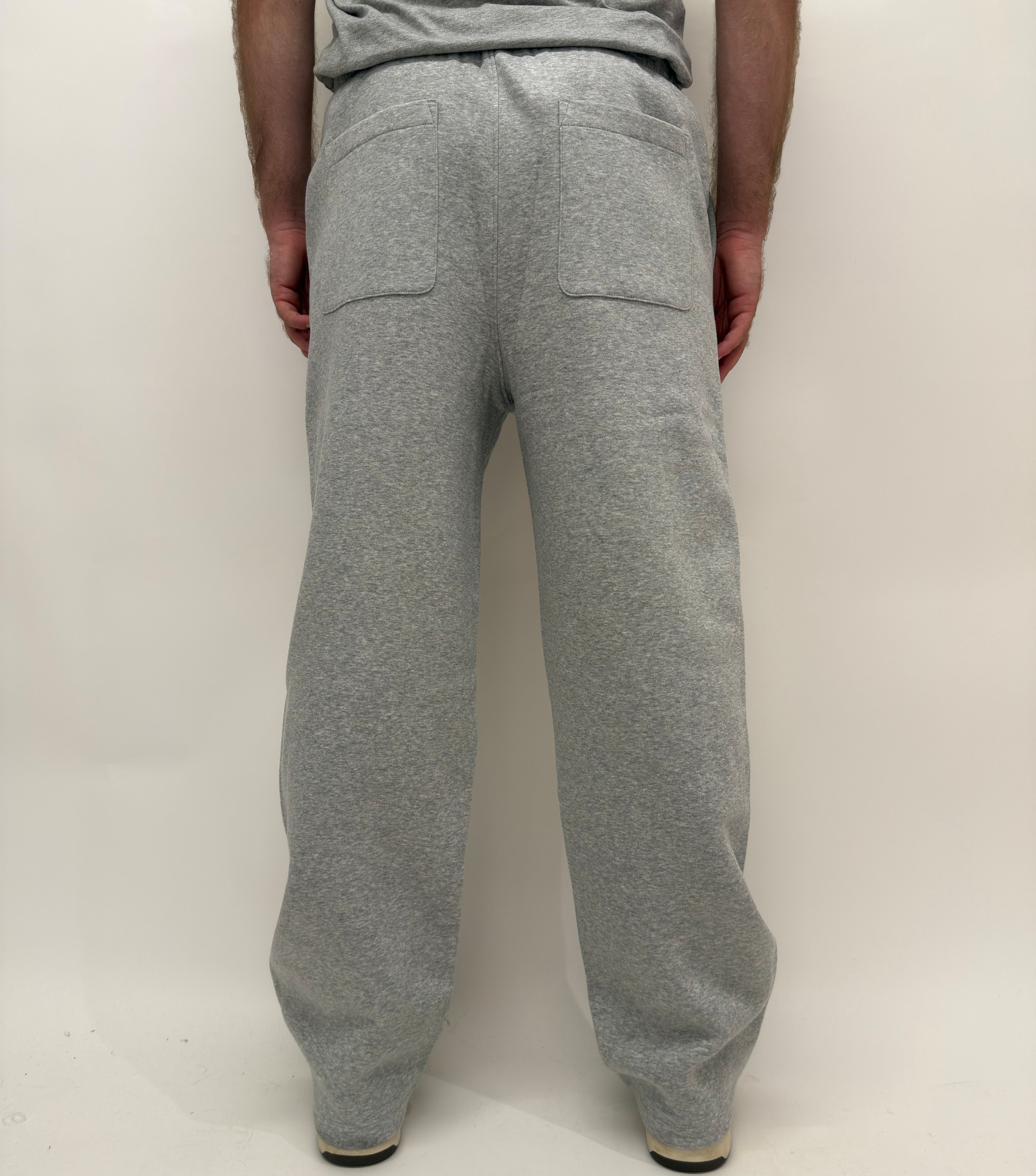 simple. straight leg joggers. heather-grey.