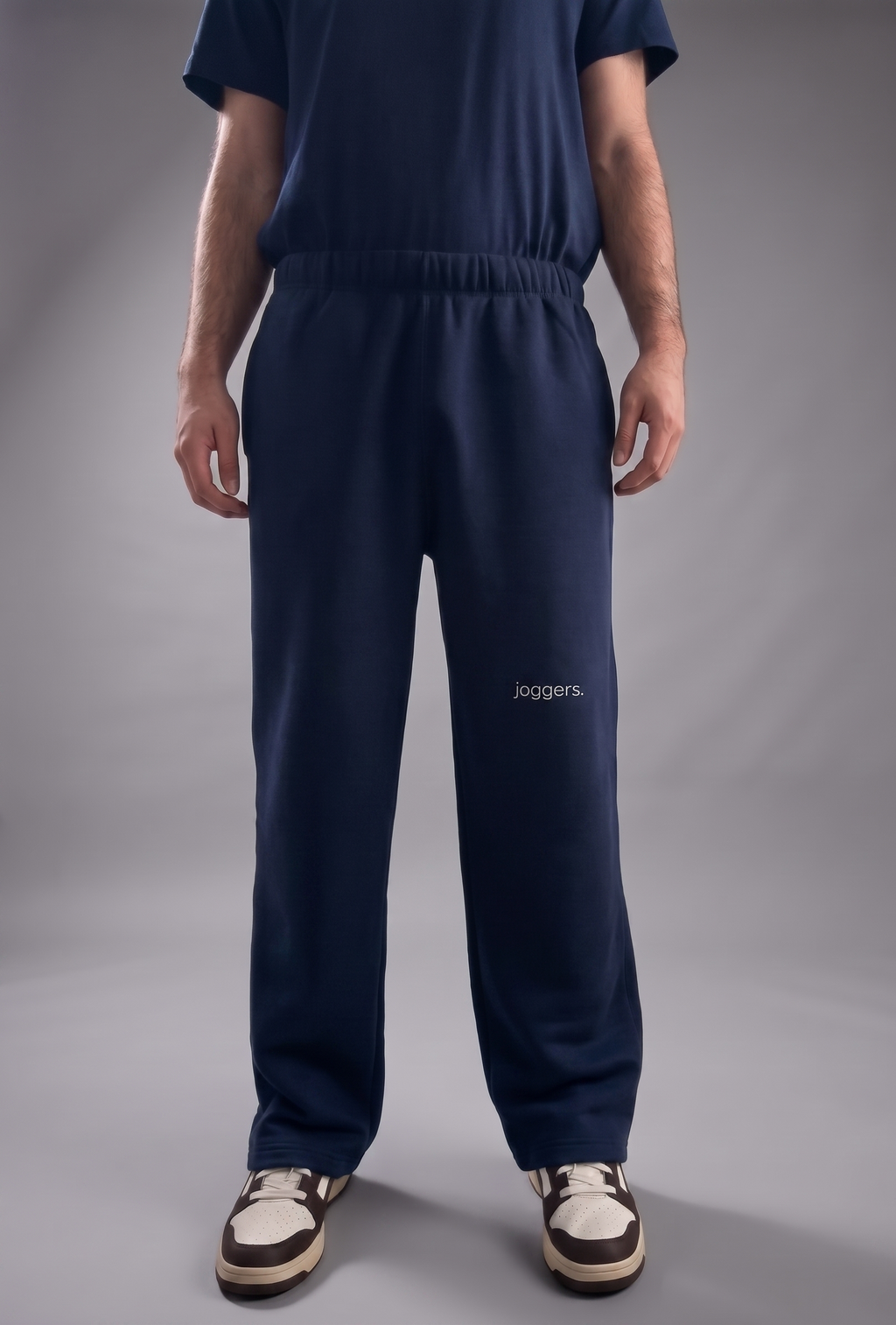 simple. straight leg joggers. french-navy