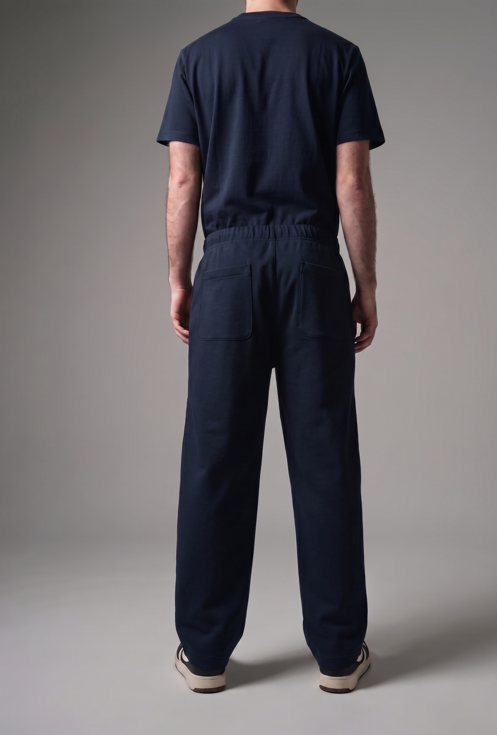 simple. straight leg joggers. french-navy