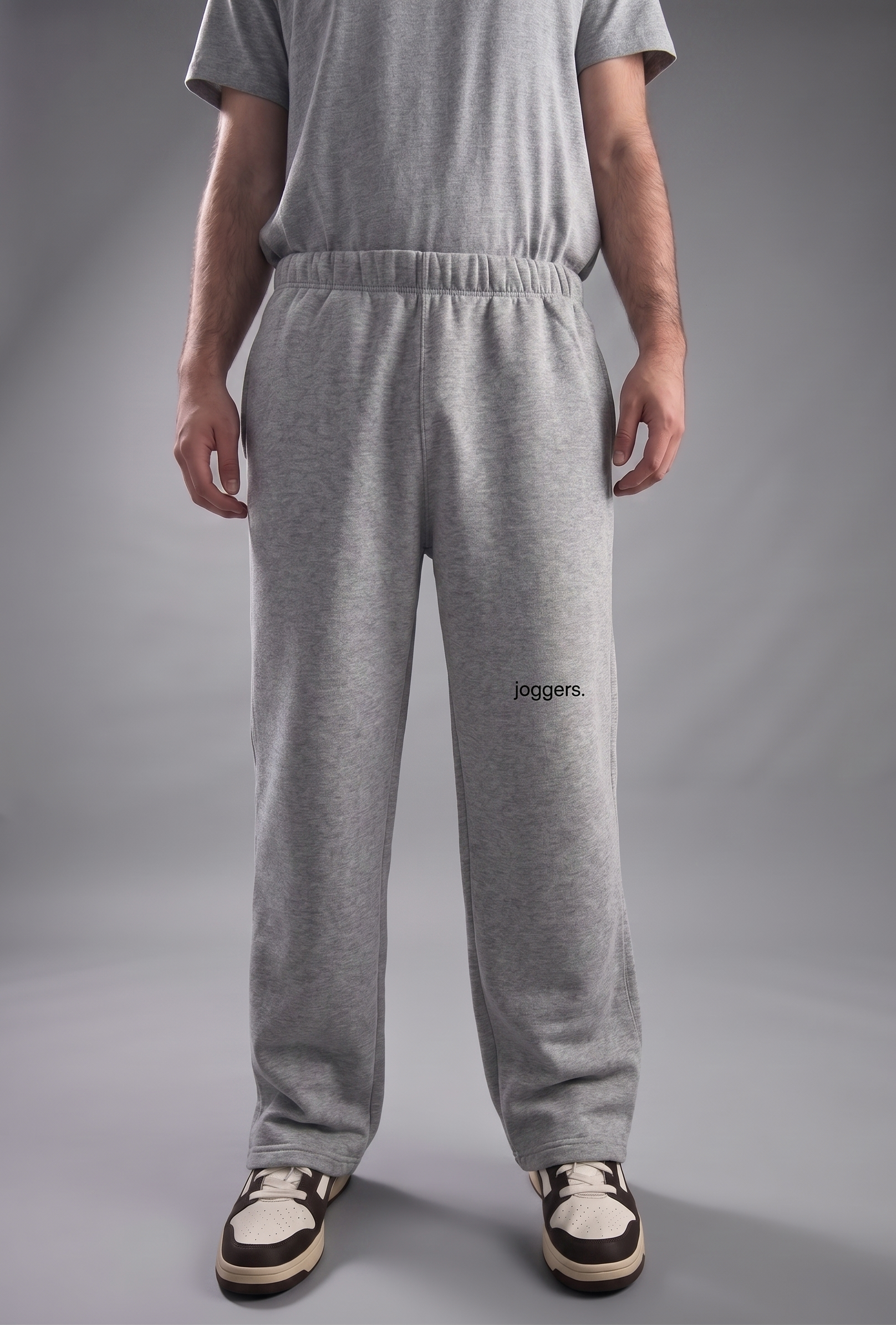 simple. straight leg joggers. heather-grey