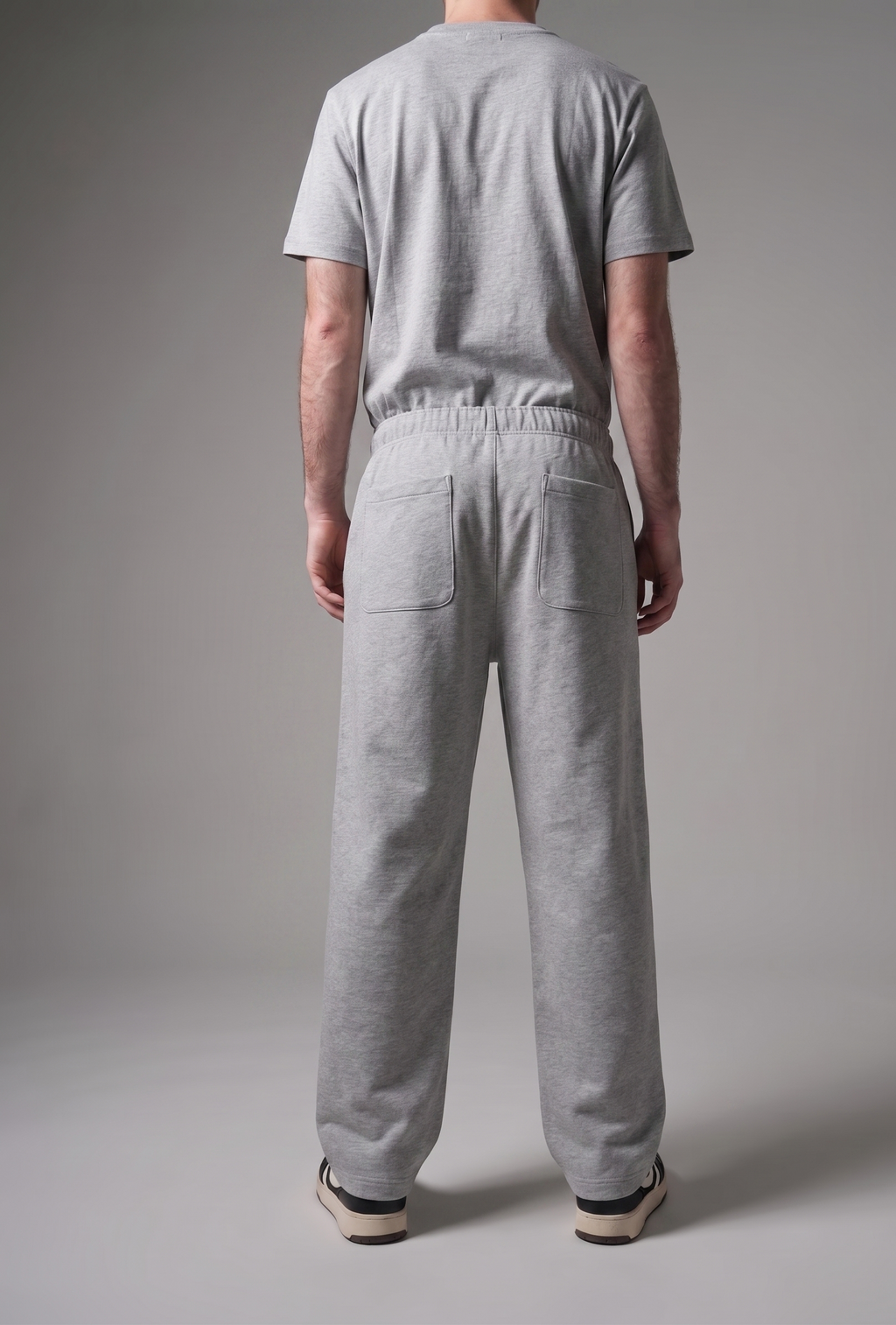 simple. straight leg joggers. heather-grey