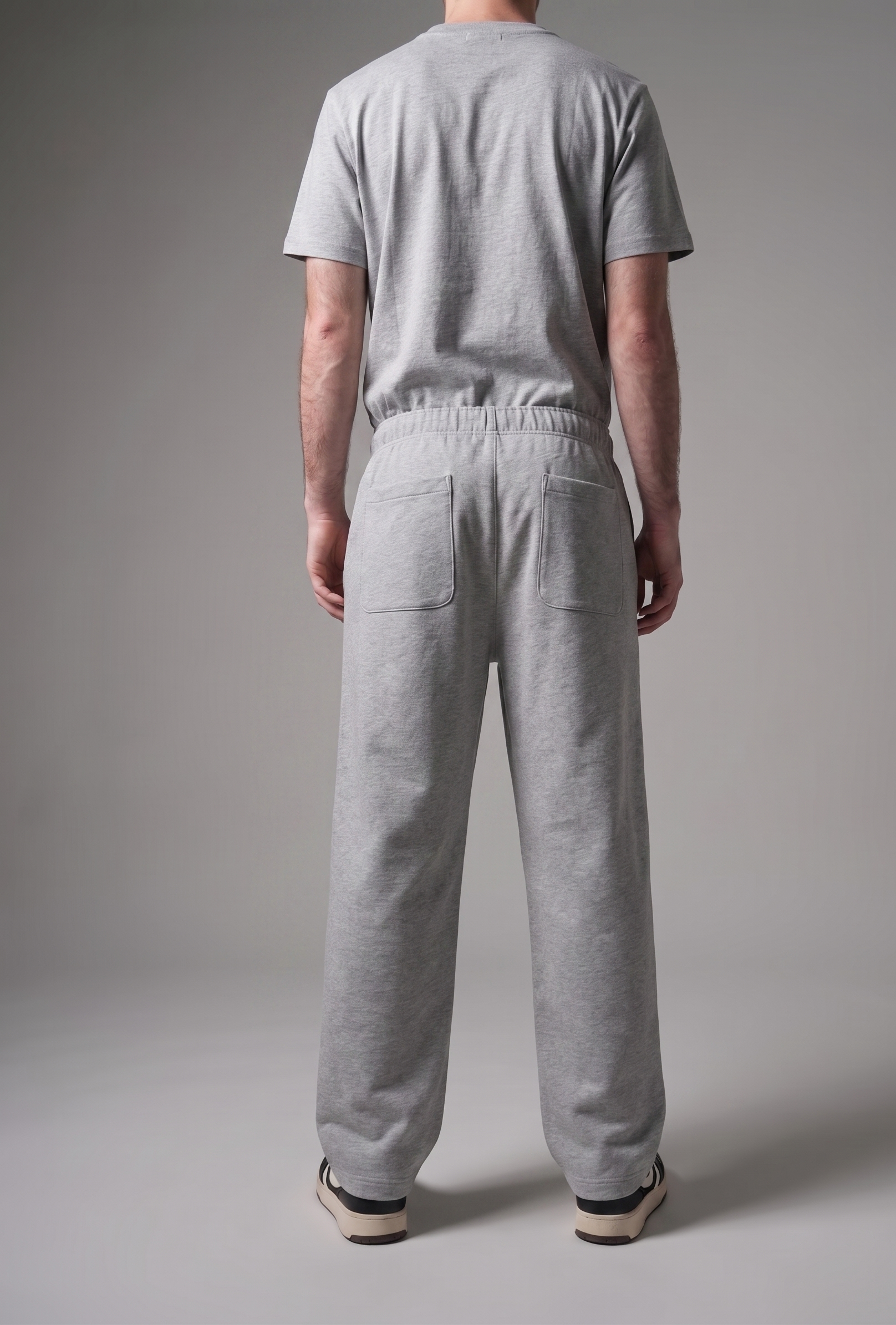 simple. straight leg joggers. heather-grey