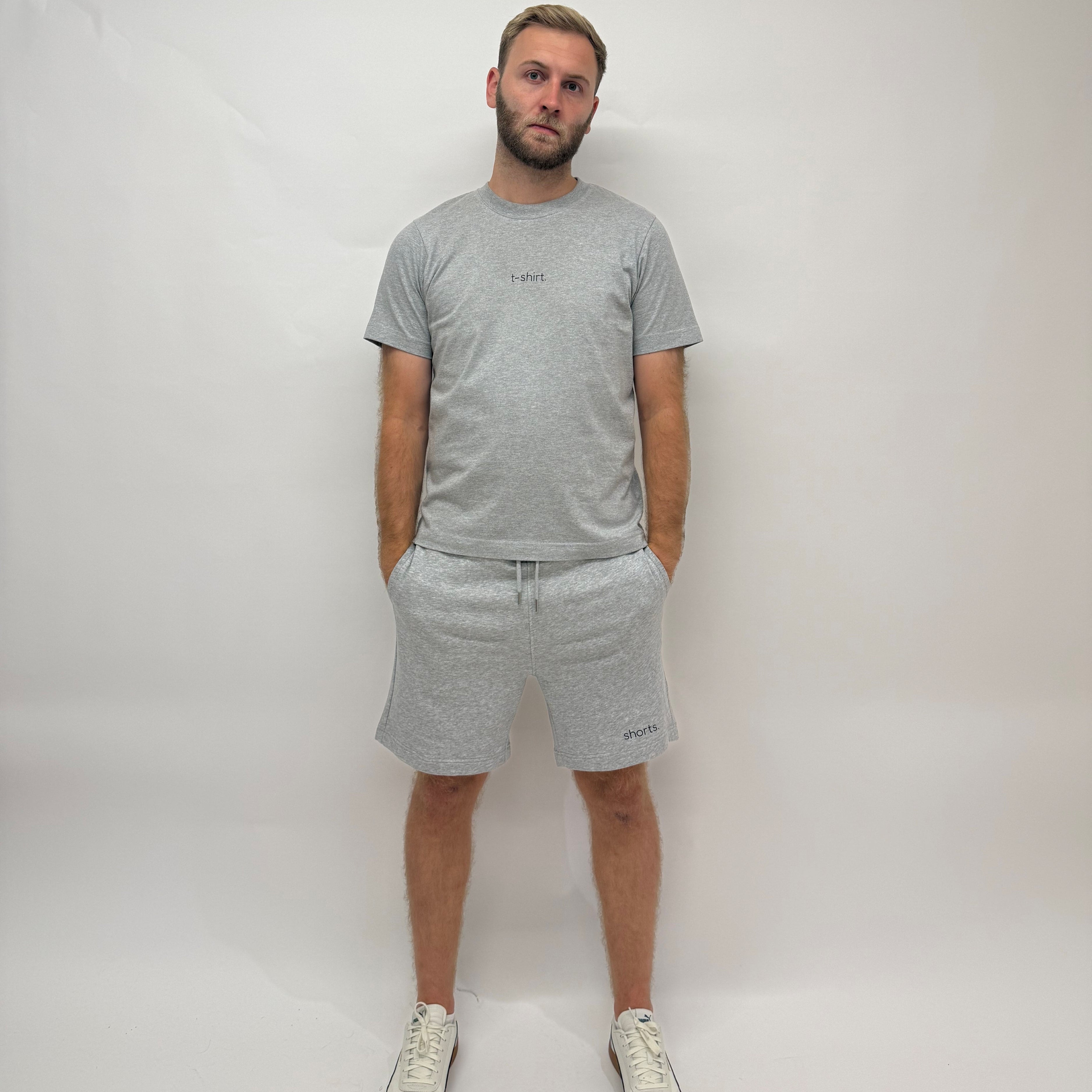 simple. shorts. heather-grey.