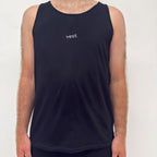 simple. relaxed vest. black.