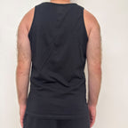 simple. relaxed vest. black.