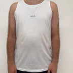 simple. relaxed vest. white.