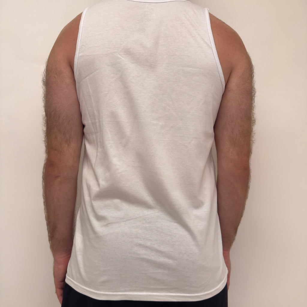 simple. relaxed vest. white.