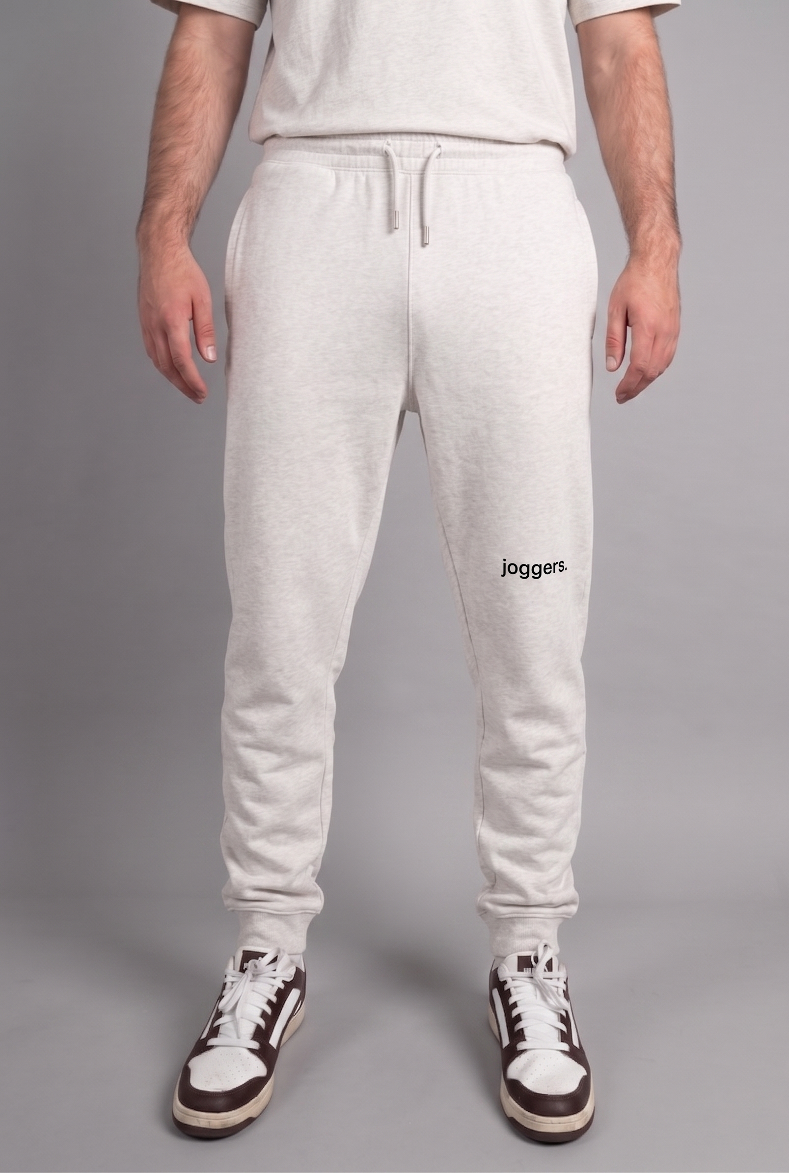 simple. cuffed joggers. cool-heather-grey
