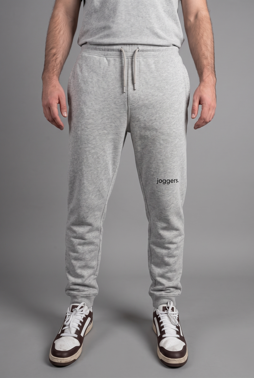 simple. cuffed joggers. heather-grey