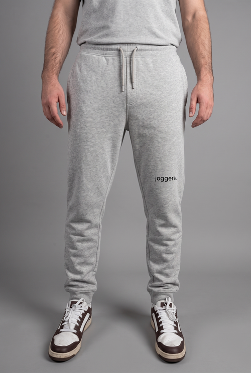 simple. cuffed joggers. heather-grey