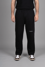 simple. straight leg joggers. black.