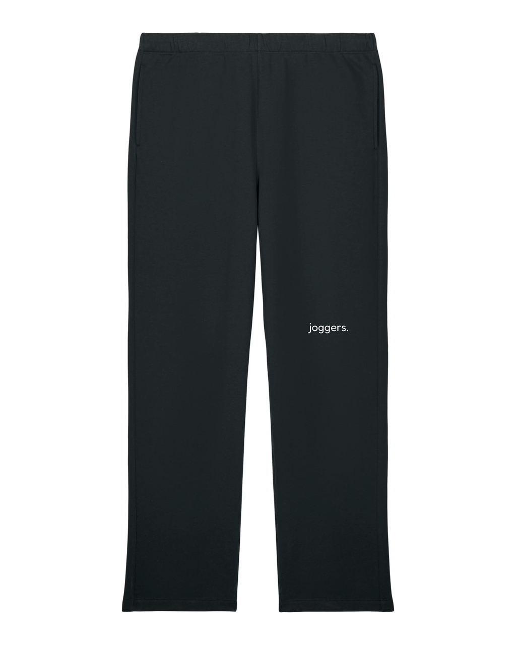 simple. straight leg joggers. black.